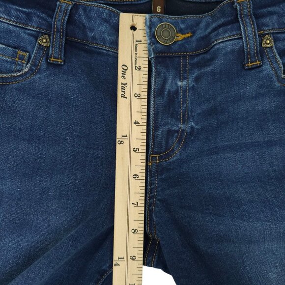 Kut From The Kloth Distressed Ankle Jeans Womens Size 6 Frayed Hem Skinny Denim - Picture 4 of 15
